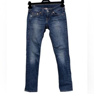 True Religion Stella Low Rise Skinny  Distressed Jeans
